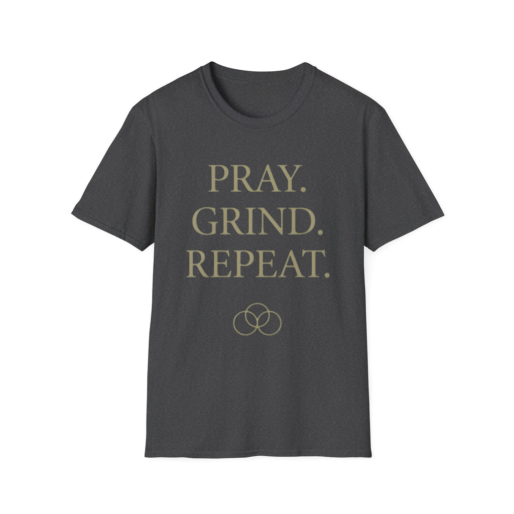 Pray Grind Repeat Three Rings  T-Shirt