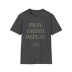 Pray Grind Repeat Three Rings  T-Shirt