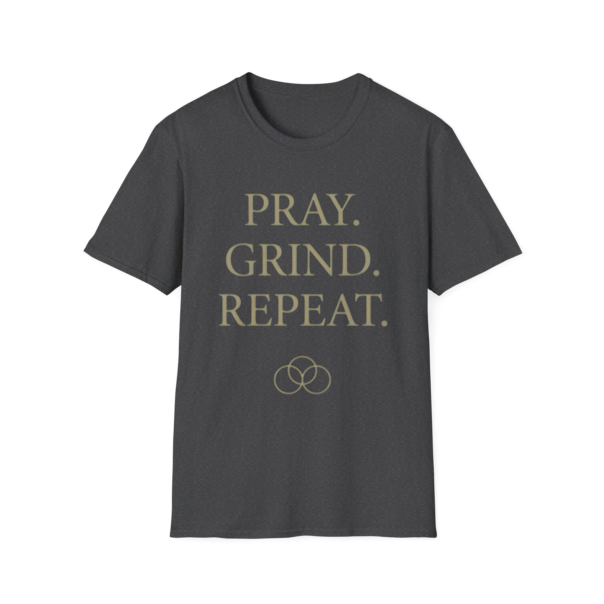 Pray Grind Repeat Three Rings  T-Shirt