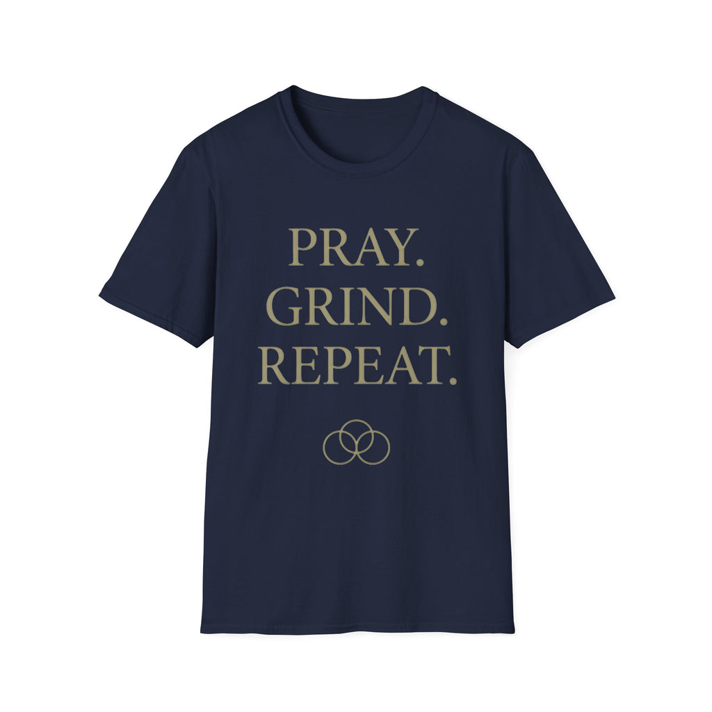 Pray Grind Repeat Three Rings  T-Shirt