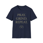 Pray Grind Repeat Three Rings  T-Shirt