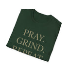Pray Grind Repeat Three Rings  T-Shirt