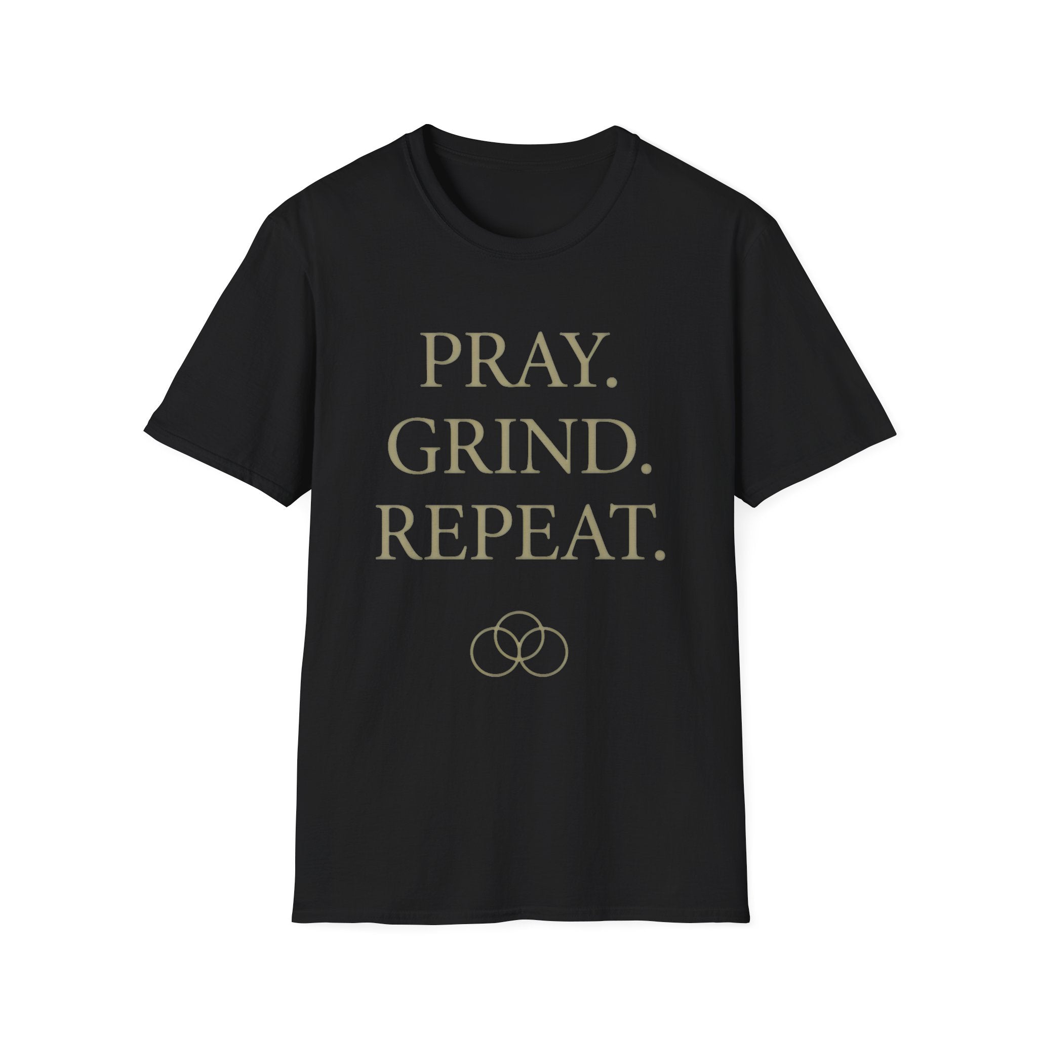 Pray Grind Repeat Three Rings  T-Shirt