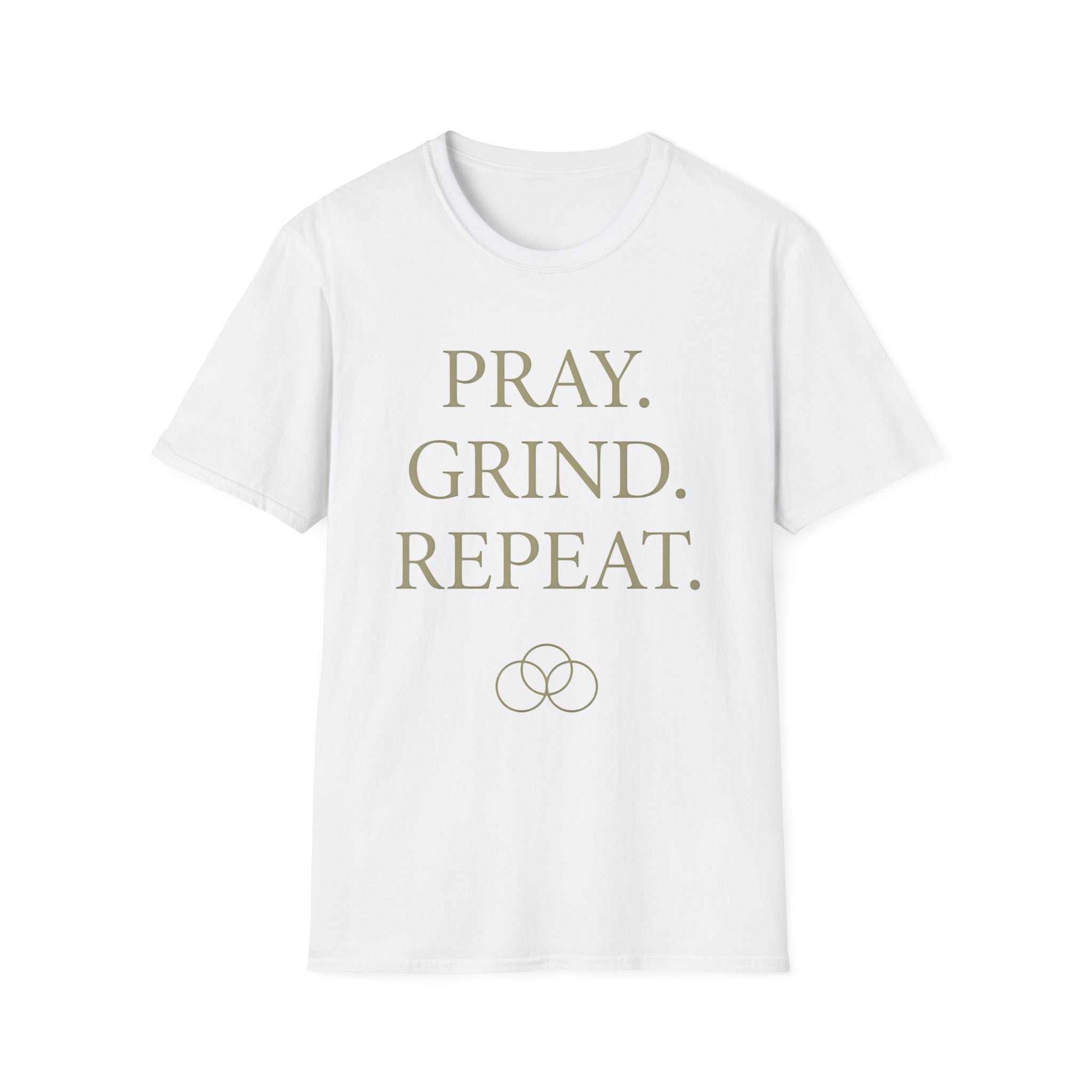 Pray Grind Repeat Three Rings  T-Shirt