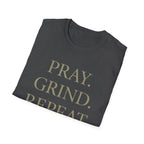 Pray Grind Repeat Three Rings  T-Shirt