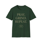 Pray Grind Repeat Three Rings  T-Shirt