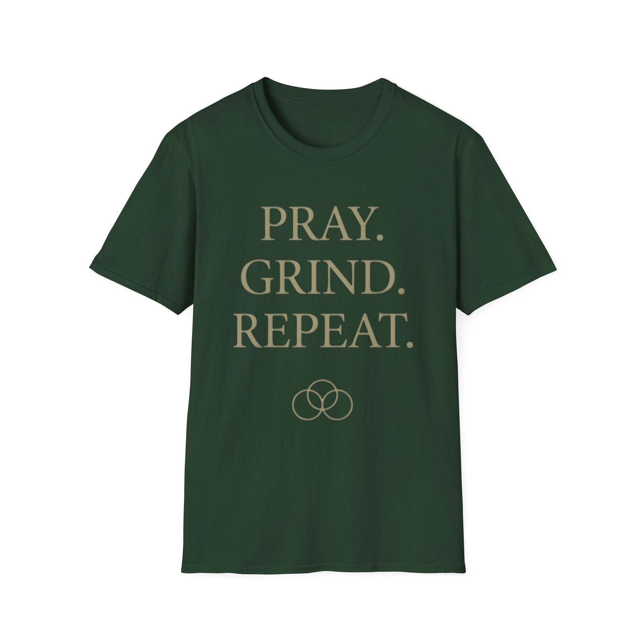 Pray Grind Repeat Three Rings  T-Shirt